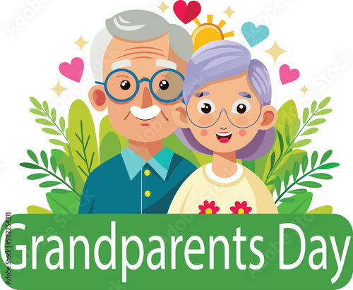 Happy Grandparents Day colorful illustration 