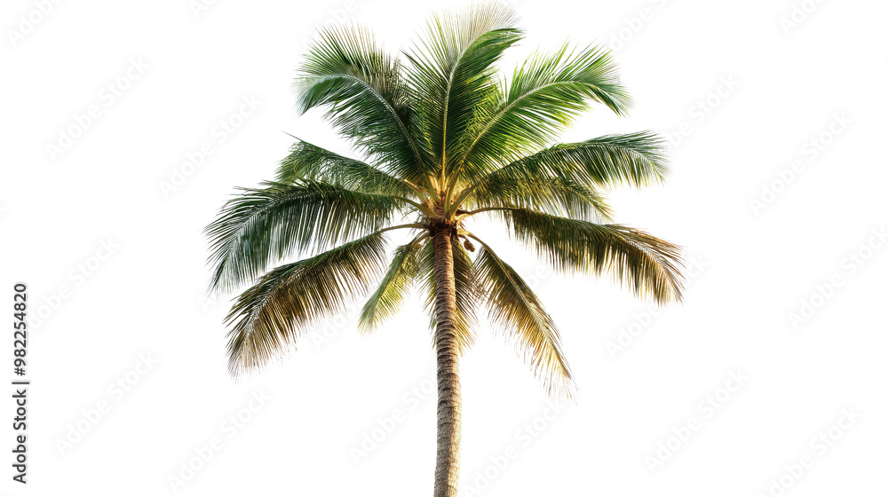 Fototapeta premium Palm tree on a white transparent background