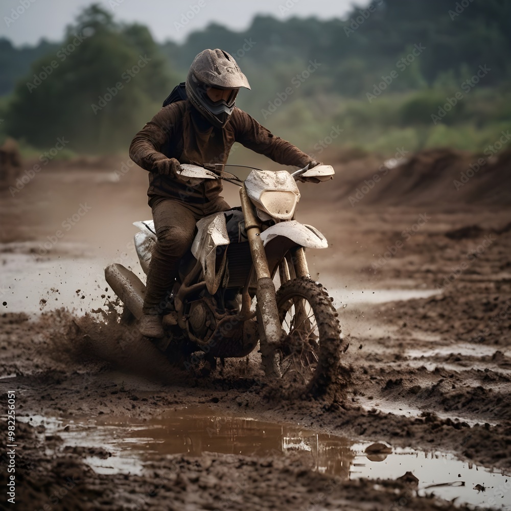 Obraz premium biker on a motorcycle