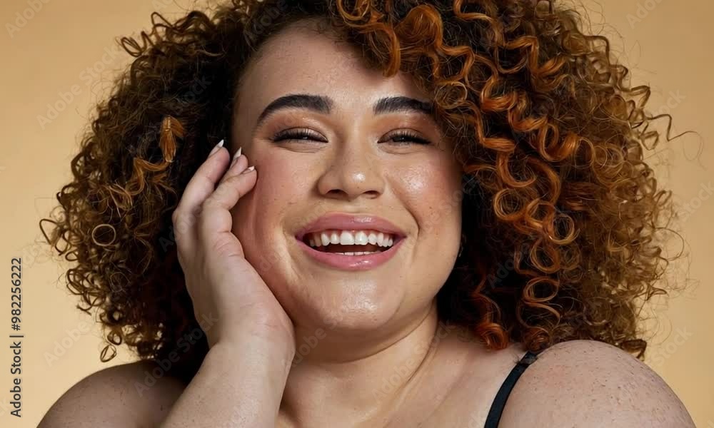 Plus-Size Beauty: A Mid-up of a plus-size model with a confident smile, embracing their body in a positive light, representing body diversity and confidence. Plus-Size Beauty: A Mid-up of a plus-size model with a confident smile, embracing their body in a positive light, representing body diversity and confidence.