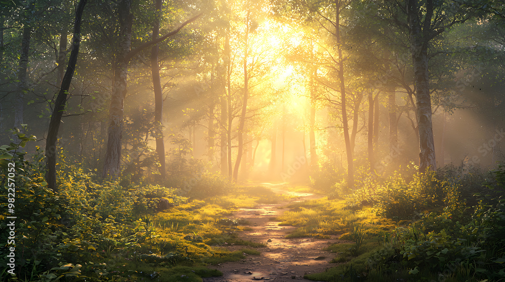 Fototapeta premium Enchanted Forest Sunrise