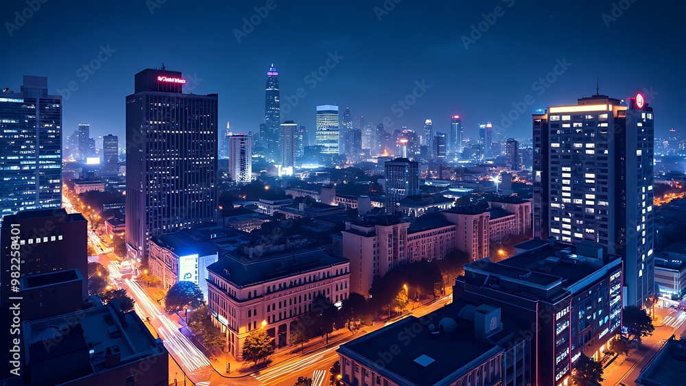 A nighttime cityscape filled with illuminated buildings and vibrant lights creates a captivating view, showcasing the dynamic energy and allure of urban life after dark. A nighttime cityscape filled with illuminated buildings and vibrant lights creates a captivating view, showcasing the dynamic energy and allure of urban life after dark.