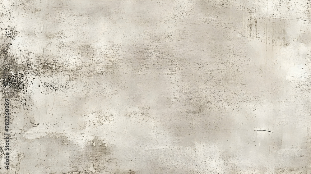 Naklejka premium Abstract Beige and White Grunge Texture Background, Worn and Weathered Wall Surface with Distressed Paint and Scratches