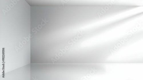 Wallpaper Mural 3D Rendering of a White Room with Light Rays Streaming Through a Window Creating a Minimalist Abstract Background Torontodigital.ca