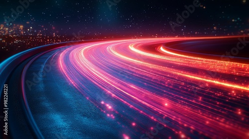 Abstract Representation of Speed and Light on a Curving Road