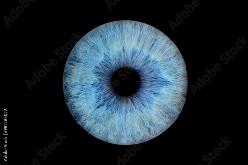 Close up of eye iris on black background, macro, photography	