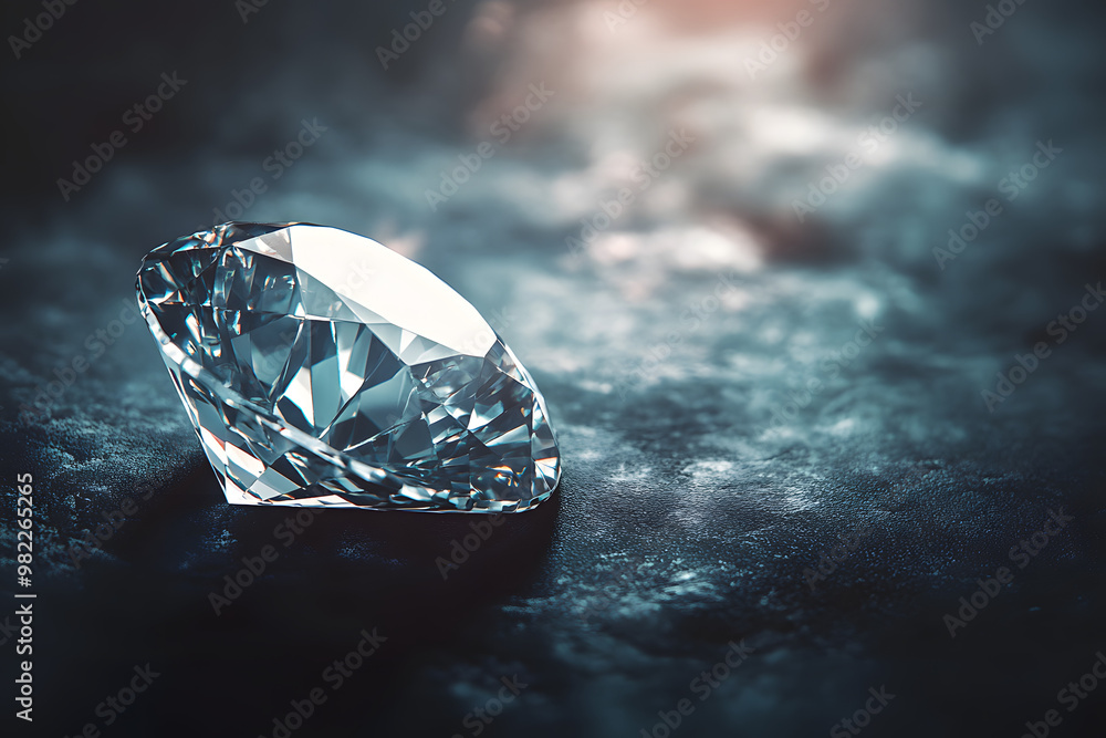 A brilliant diamond, a symbol of luxury and wealth, shines on a black background A brilliant diamond, a symbol of luxury and wealth, shines on a black background