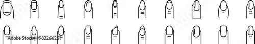 Nail Bundle of Thin Icons. Editable Stroke. Suitable for Web Sites, Books, Cards, Apps
