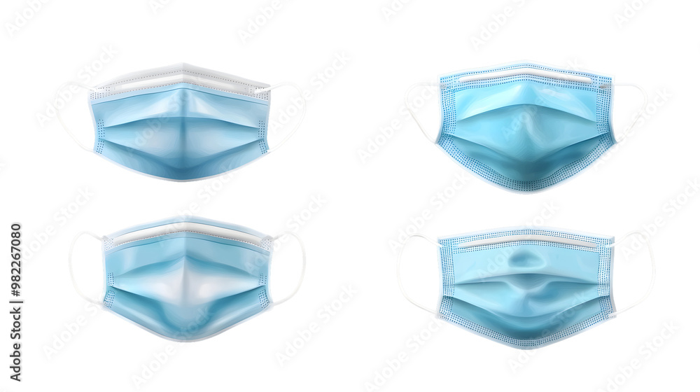 Set of Medical mask isolated on transparent background Set of Medical mask isolated on transparent background