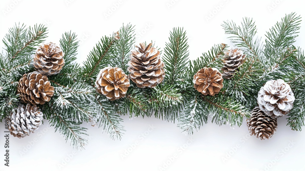 Snowy Pine Branches with Pinecones Snowy Pine Branches with Pinecones