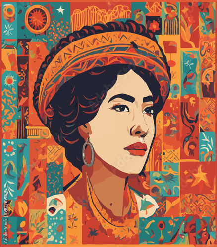 Hispanic Heritage Month background Poster card banner vector illustration design