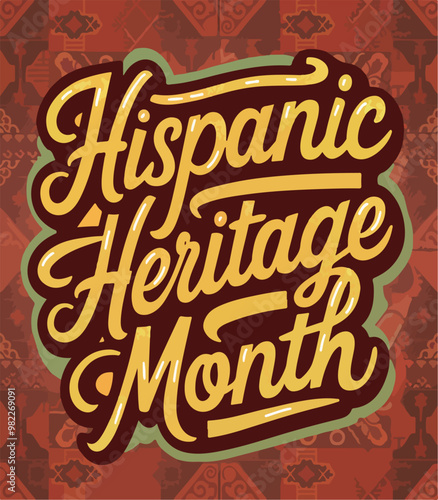 National Hispanic Heritage Month colorful text typography banner illustration