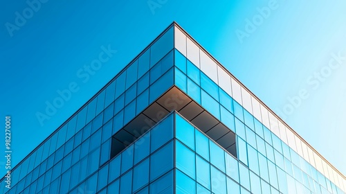 Modern Glass Facade of a Building with a Single Open Window