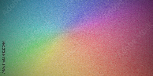 Grainy texture background, featuring with rainbow colors with noise texture effect. Ideal for use as a backdrop, header, poster, banner, cover design 