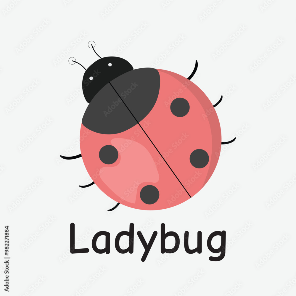 Obraz premium Ladybug Vector Illustration: Springtime Garden Insect Design