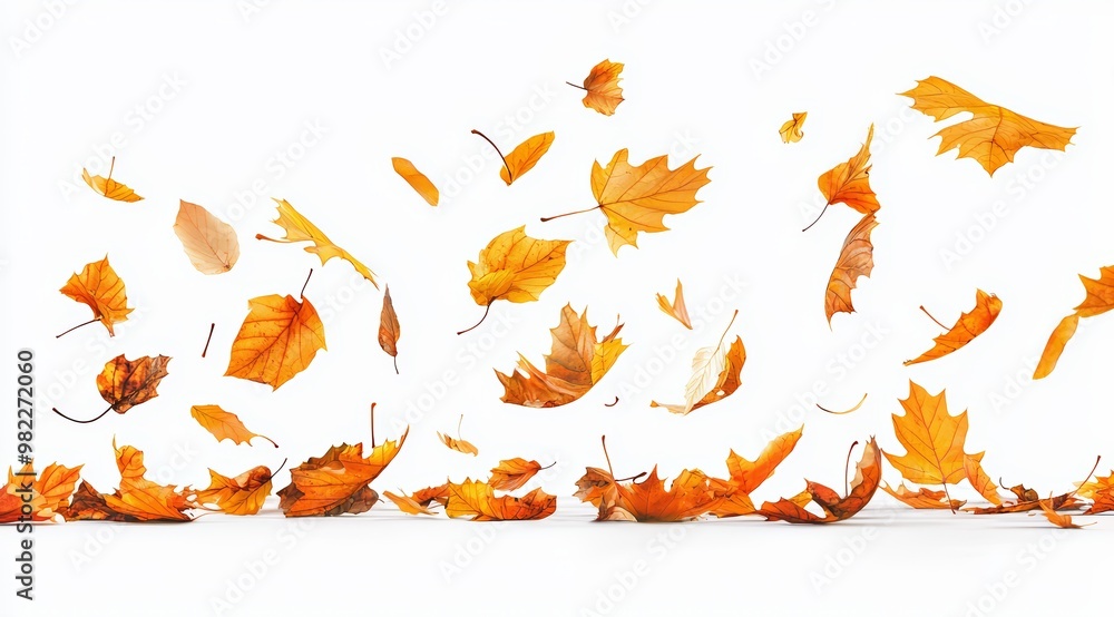 Obraz premium Dried Maple Leaves Falling on the Ground