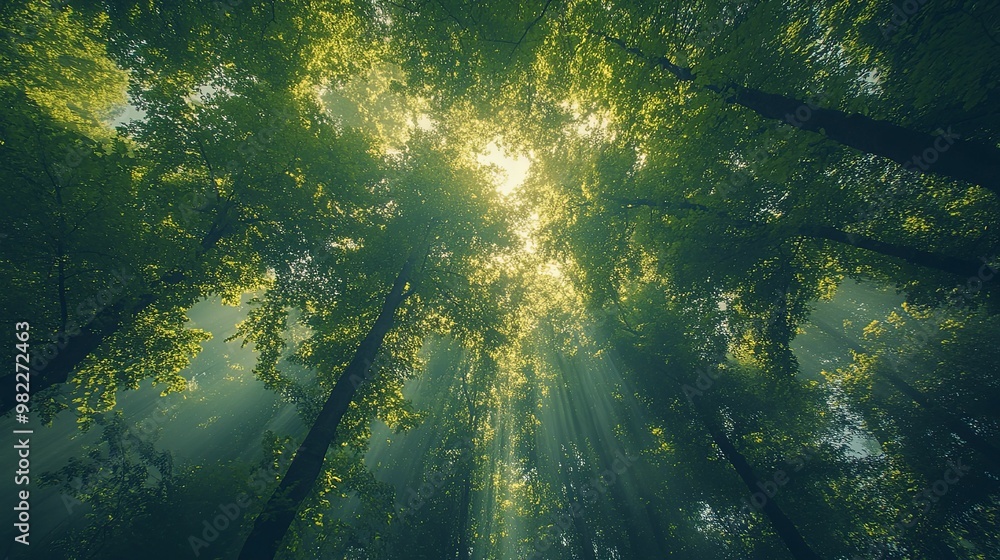 Sunbeams Illuminating a Lush Forest Canopy Sunbeams Illuminating a Lush Forest Canopy