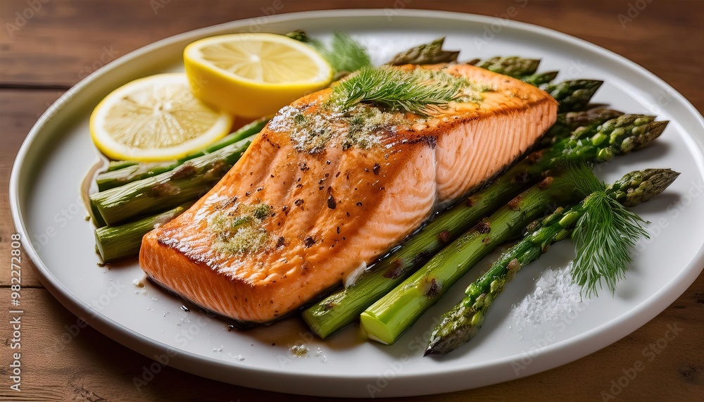Grilled Salmon with Asparagus and Lemon Grilled Salmon with Asparagus and Lemon