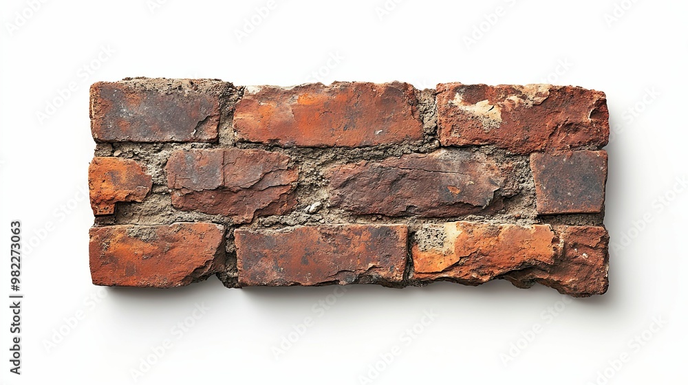 Weathered Red Brick Sample with Mortar Weathered Red Brick Sample with Mortar