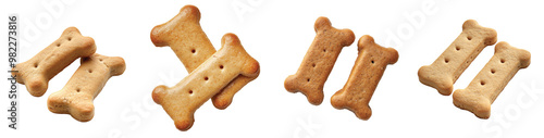 Delicious dog treats arranged in playful bone shapes Transparent Background. photo