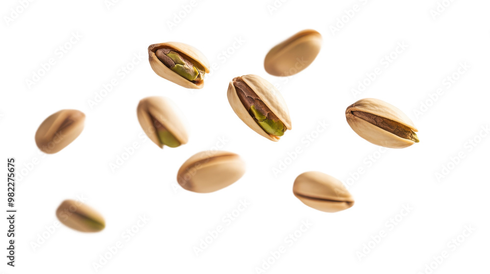 Falling Pistachios in Mid-Air with Crisp Details | Isolated on Transparent Background Falling Pistachios in Mid-Air with Crisp Details | Isolated on Transparent Background