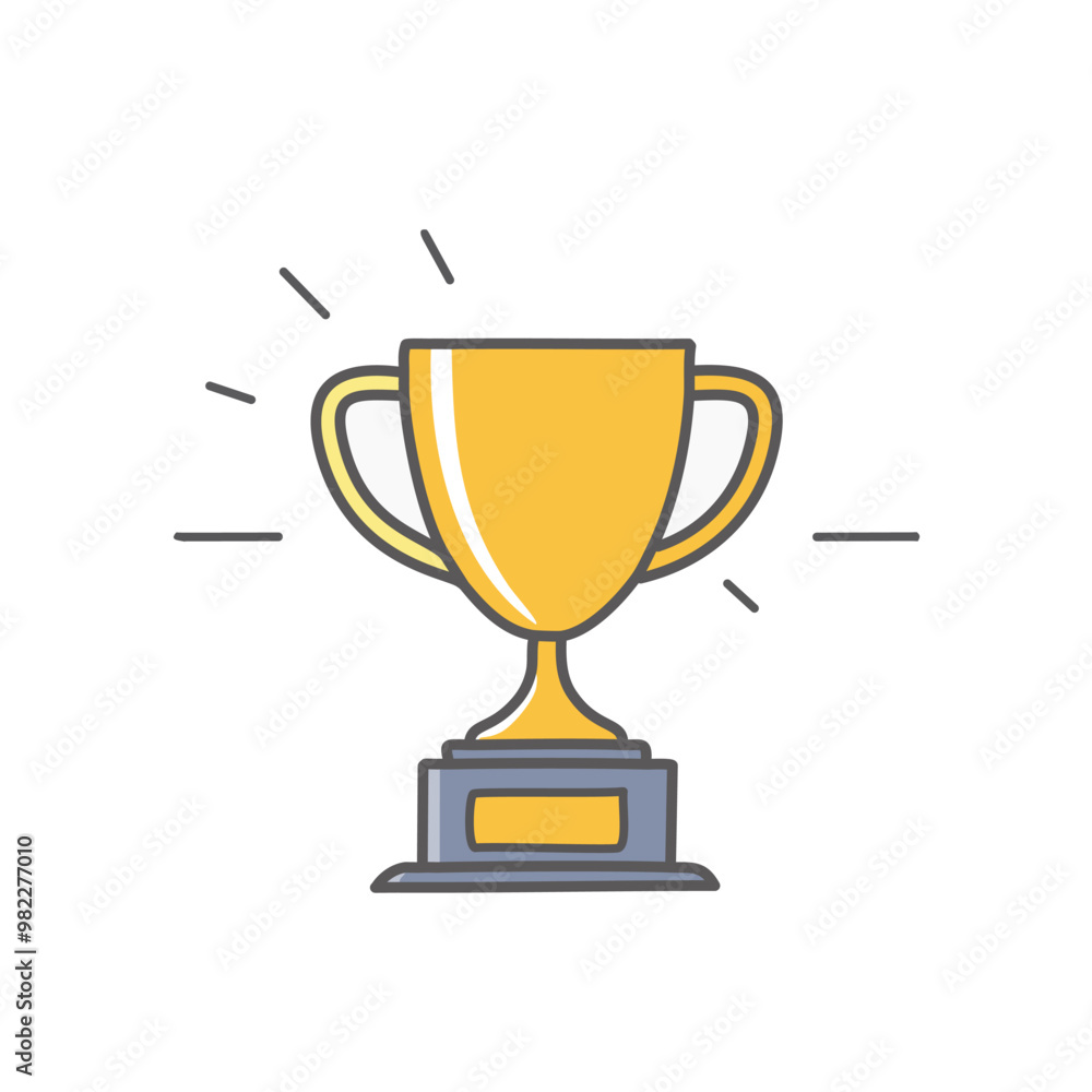 Abstract golden shining trophy icon vector art illustration design. Icon concept design. Abstract golden shining trophy icon vector art illustration design. Icon concept design.