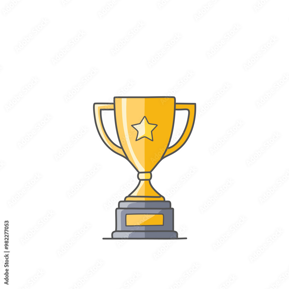 Abstract golden shining trophy icon vector art illustration design. Icon concept design. Abstract golden shining trophy icon vector art illustration design. Icon concept design.