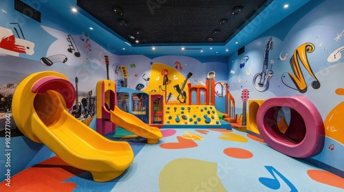Wallpaper Mural Colorful Indoor Playground for Kids with Music Theme Torontodigital.ca