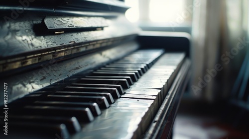 piano keys close up