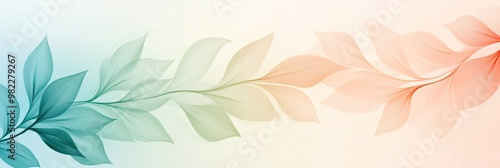 Colorful pastel backgrounds display abstract leaf shapes enhanced by soft gradients