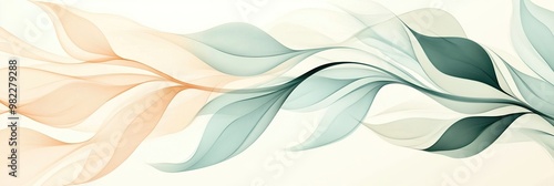 Colorful pastel backgrounds display abstract leaf shapes enhanced by soft gradients