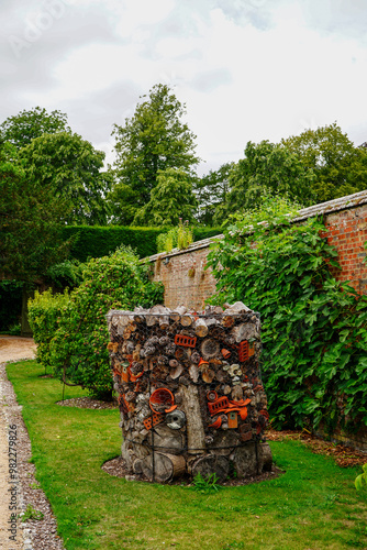 View of a large insect home in a garden