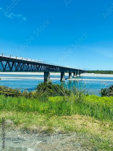 Wallpaper Mural Scenic spot at Haast River Bridge, one lane bridge in Haast, West coast, South Island, New Zealand. Bridge over the river Torontodigital.ca