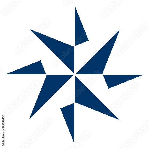 Vector graphic of modern pole star symbol with flat design