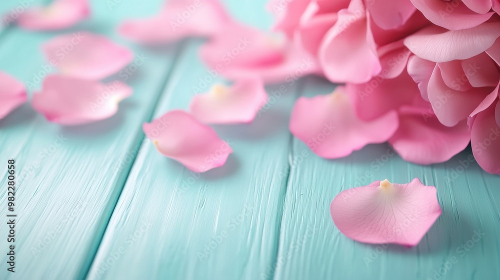 Obraz premium A close up of a table with pink flowers on it, AI