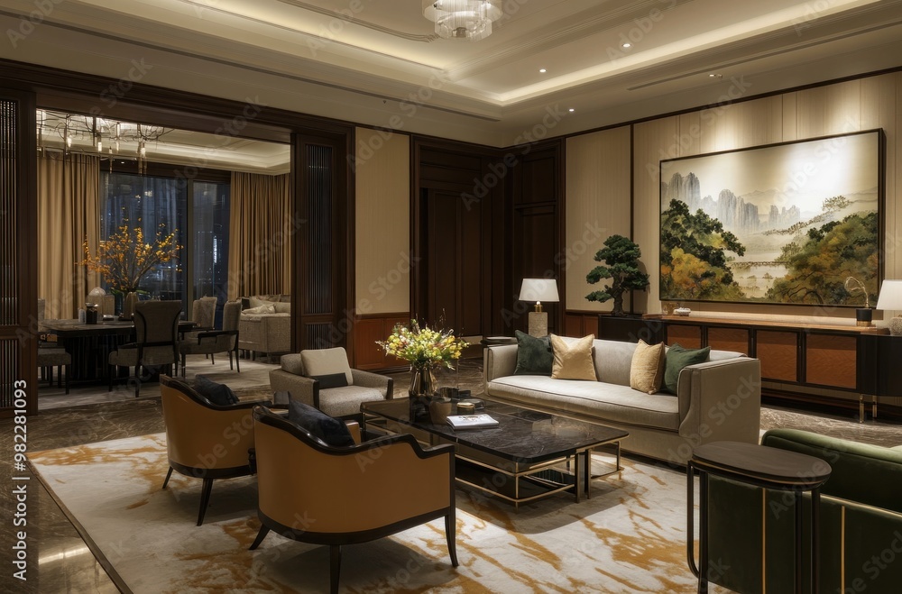 Fototapeta premium Luxurious Living Room Interior Design