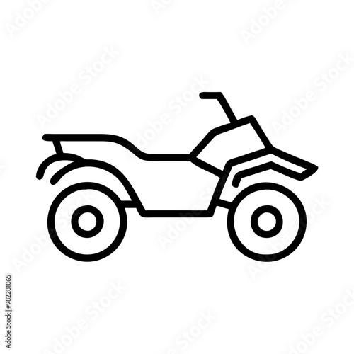 Simple off-road vehicle icon, black and white, adventure transport concept