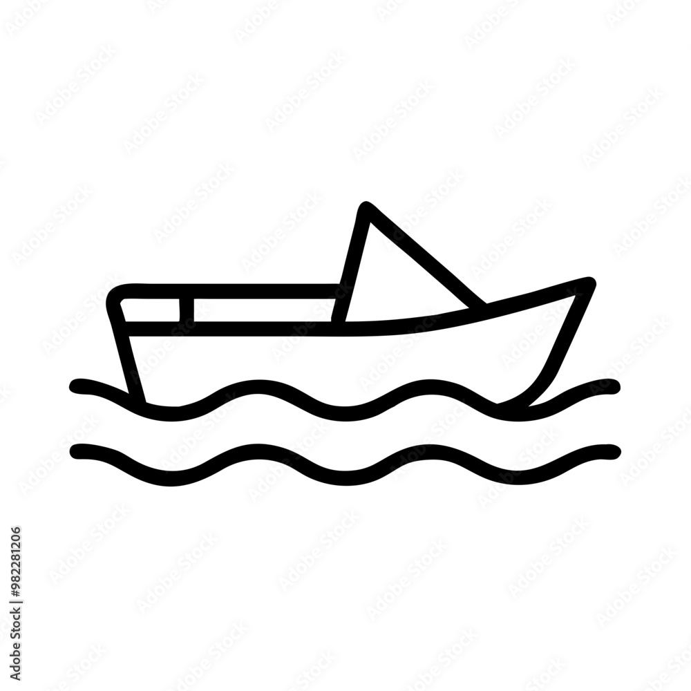 Boat line icon isolated on transparent background Boat line icon isolated on transparent background
