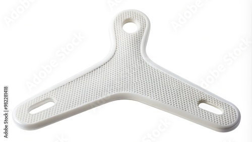 * A white stiffener support for clothing stands alone on a clean white background, its shape and texture photo