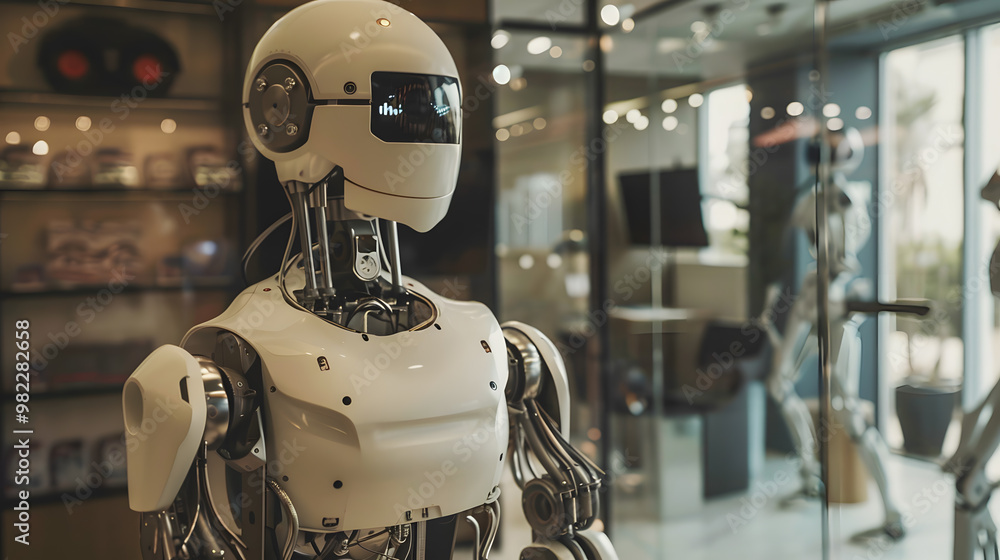 The robot, the android, is ready to perform work functions. AI Generated The robot, the android, is ready to perform work functions. AI Generated