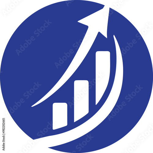 growth chart with financial logo