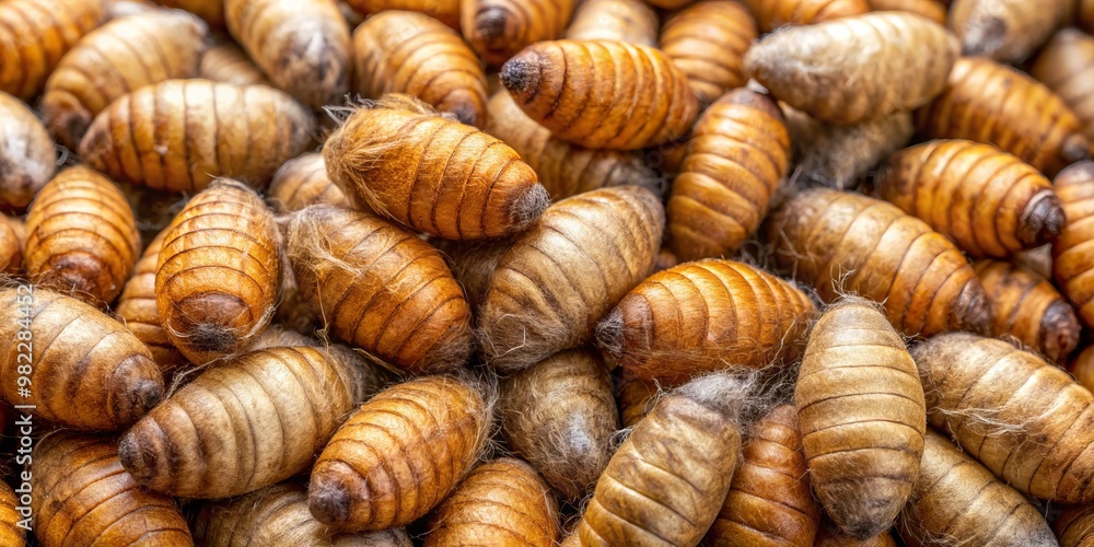 Brown cocoon clusters adorn crumbling walls and corners, the careful craftsmanship of plaster bagworm larvae, awaiting Brown cocoon clusters adorn crumbling walls and corners, the careful craftsmanship of plaster bagworm larvae, awaiting