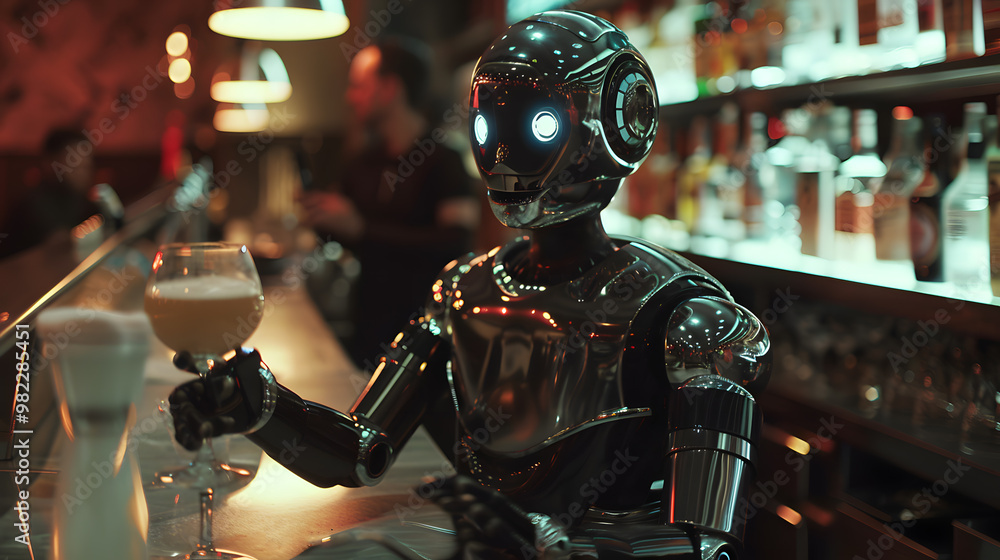 The robot, the android, is ready to perform work functions. AI Generated The robot, the android, is ready to perform work functions. AI Generated