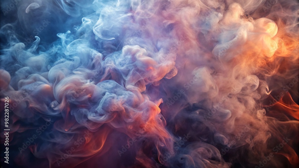 Fototapeta premium Swirling colorful smoke with vibrant hues in dramatic abstract composition