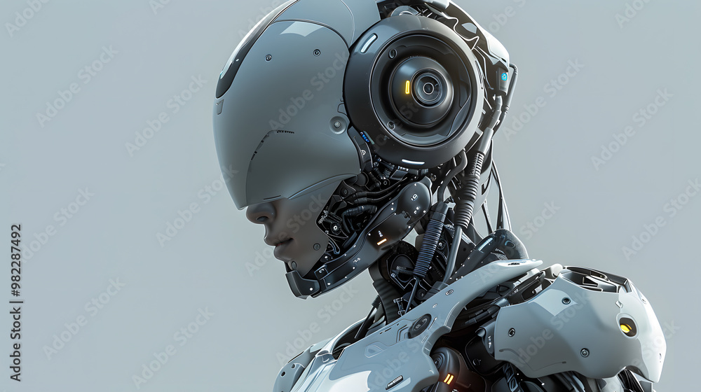 The robot, the android, is ready to perform work functions. AI Generated The robot, the android, is ready to perform work functions. AI Generated