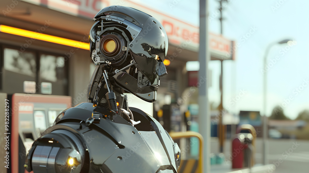 The robot, the android, is ready to perform work functions. AI Generated The robot, the android, is ready to perform work functions. AI Generated