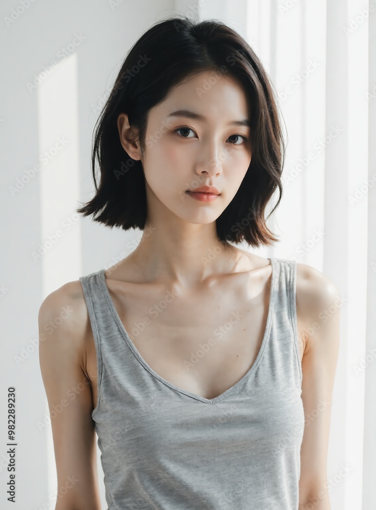 Elegant Asian Beauty model: Collection of Natural Short Hair Portraits. Royalty-Free Images for Commercial Use, No Model Release Required, Perfect for Advertising & Editorial Projects Elegant Asian Beauty model: Collection of Natural Short Hair Portraits. Royalty-Free Images for Commercial Use, No Model Release Required, Perfect for Advertising & Editorial Projects