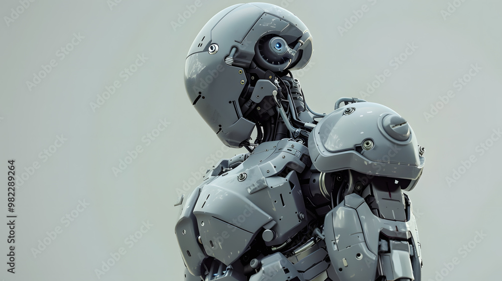 The robot, the android, is ready to perform work functions. AI Generated The robot, the android, is ready to perform work functions. AI Generated