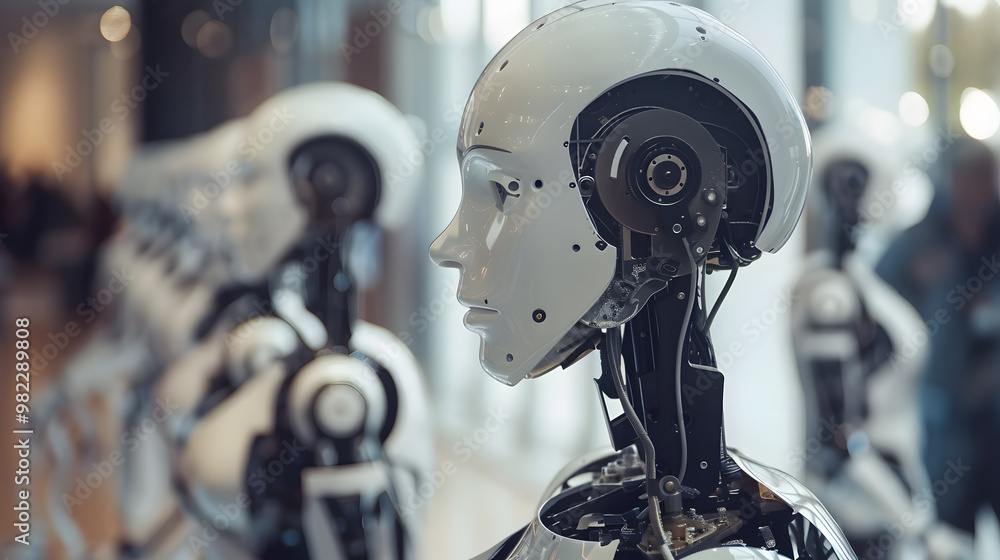 The robot, the android, is ready to perform work functions. AI Generated The robot, the android, is ready to perform work functions. AI Generated