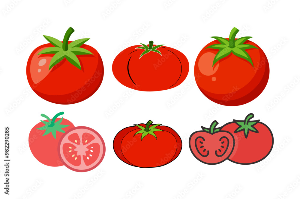 Fototapeta premium set of tomatoes, tomato vector illustration design